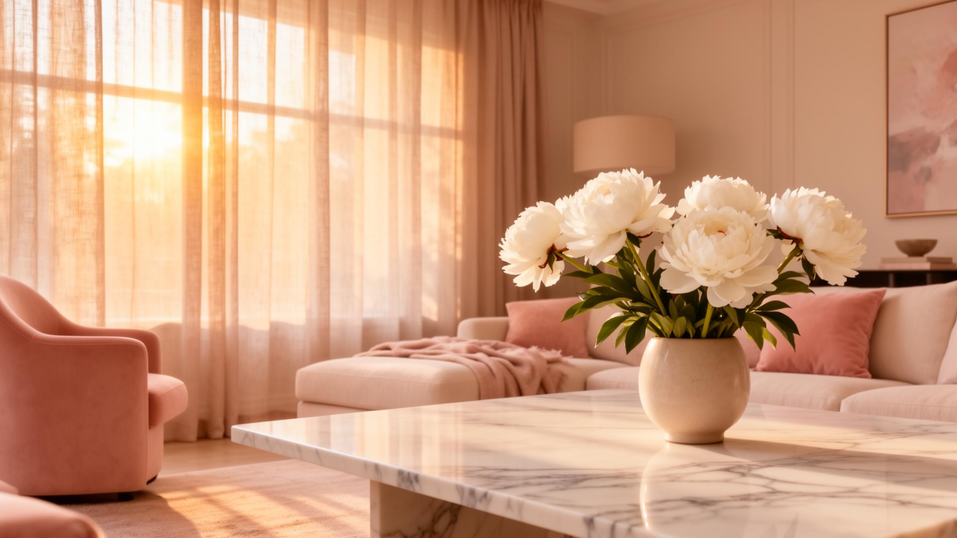 Sunlit elegant living room